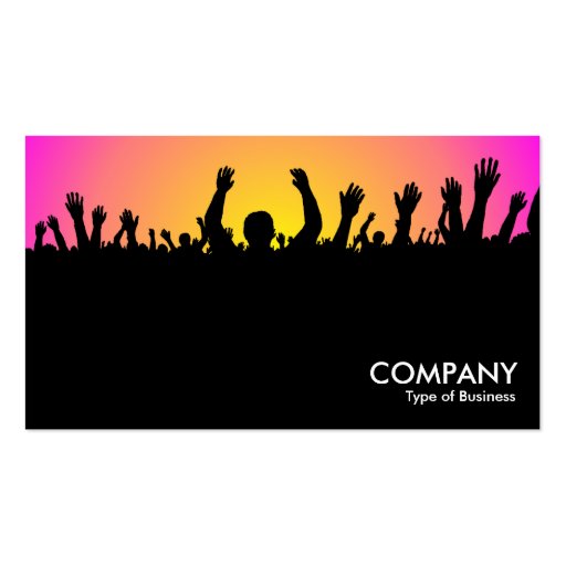 Concert - Black, Yellow & Magenta Business Card Template (front side)