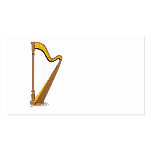 Concert Pedal Harp Graphic Design Business Card Templates (back side)