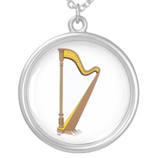 Concert Pedal Harp Graphic Design necklace