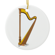 Concert Pedal Harp Graphic Design Christmas Ornaments