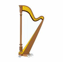 Concert Pedal Harp Graphic Design Photo Sculptures