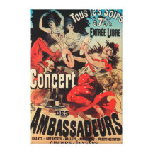 Concert Poster on Avenue de Champs-Elysees Canvas Print