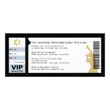 Concert Ticket Bar Mitzvah Invitation in Black