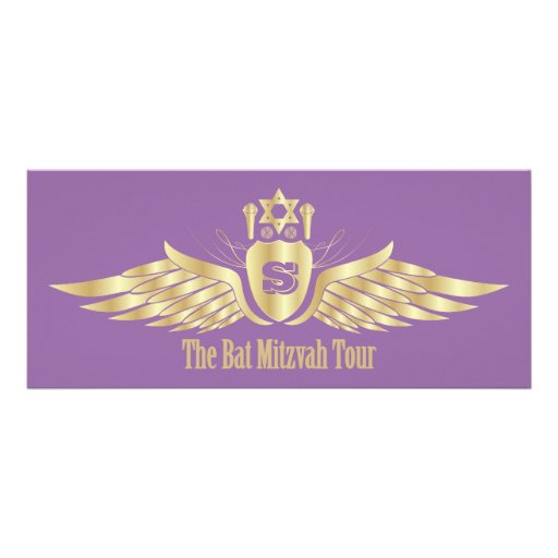 Concert Ticket Bat Mitzvah Invitation in Purple
