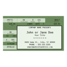 concert ticket business card template