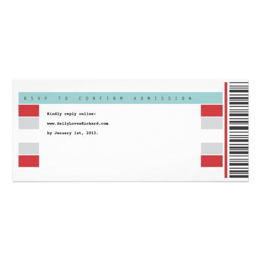 Concert Ticket Invitation in Red and Aqua