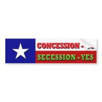 Concession - NO, Secession - YES Bumper Sticker