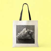 Conch Sea Shell Black and White Beach Tote Bag bags