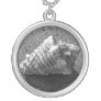 Conch Seashell Beach Silver Necklace Pendant