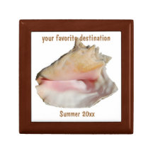 Conch Shell Beach Vacation Memento Jewelry Box