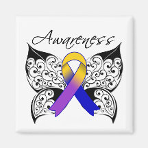 Conciencia de la mariposa del tatuaje - cáncer de  iman de frigorífico
