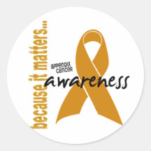 Conciencia del cáncer del apéndice pegatinas redondas