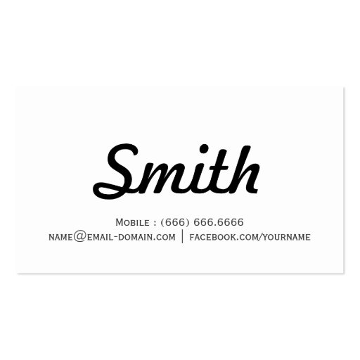 Concise Simple - Black and White Minimalist design Business Card (back side)
