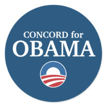 CONCORD for Obama custom your city personalized stickers