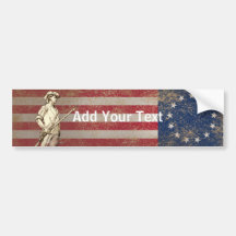 Concord Minuteman with Batsy Ross Flag Bumper Sticker