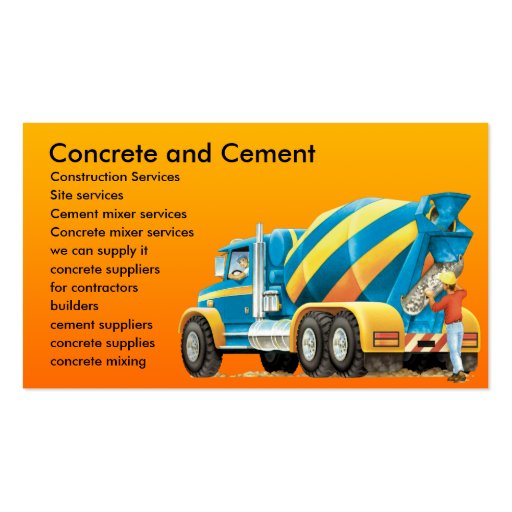 Concrete and Cement Mixer Business Card