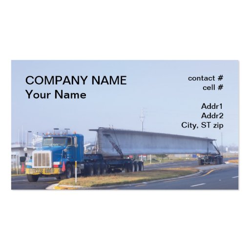 concrete bridge span transport business card template (front side)