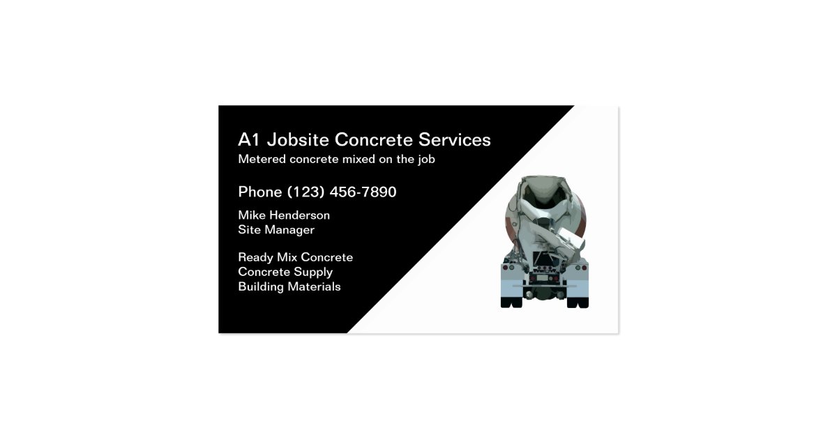 Concrete Construction Business Card | Zazzle