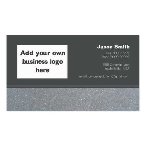 Concrete Constructions Commission Design Template Business Card Template (front side)