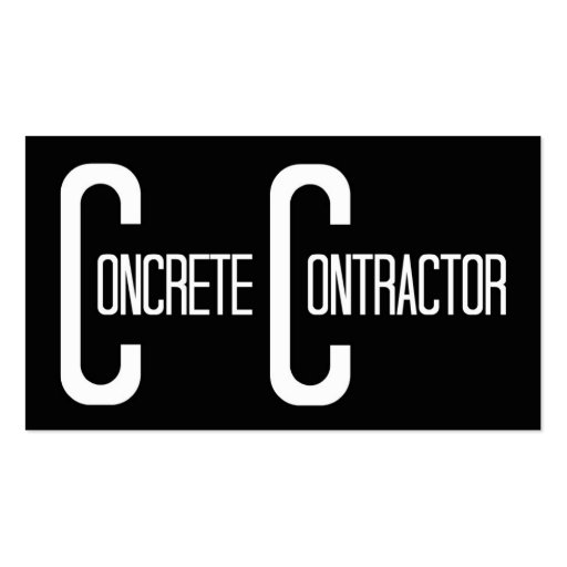 Concrete Contractor Black Simple Business Card (front side)