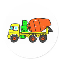 Concrete Mixer Round Sticker