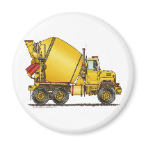 Concrete Mixer Truck Magnets by art1st Concrete Mixer Truck Magnets