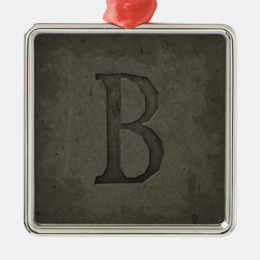 Concrete Monogram Letter B Square Metal Christmas Ornament | Zazzle Concrete Monogram Letter B Square Metal Christmas Ornament | Zazzle