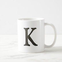 Concrete Monogram Letter K Mugs