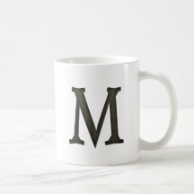 Concrete Monogram Letter M Mugs