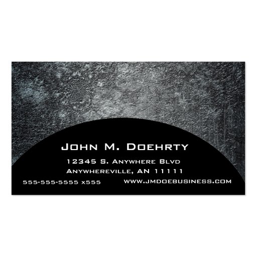 Concrete Moon Texture on Black Business Card (front side)