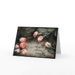 Condolence with roses on stone cards