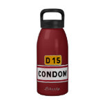 Condom, Road Sign, France Water Bottle