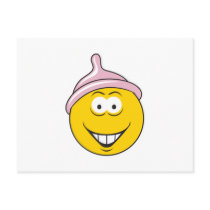 Condom Smiley Face Post Card