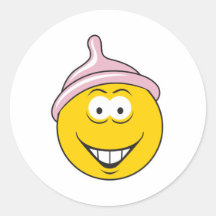 Condom Smiley Face Sticker