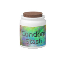 "Condom Stash"  Jar Candy Jar
