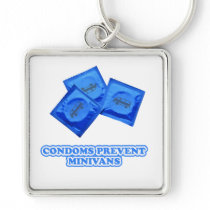 Condoms Prevent Minivans Keychain