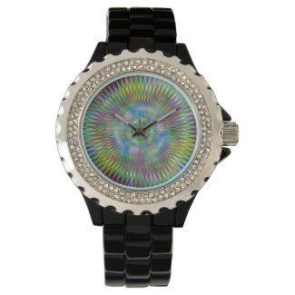 Cone Center Abstract Green Wristwatches