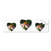 Cone flower heart bumper stickers by MAPASUE Cone flower heart bumper stickers