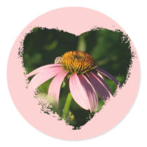Cone flower  heart stickers