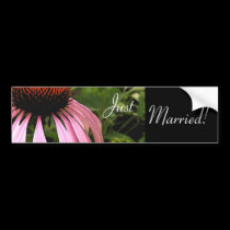 Cone Flower Wedding Bumper Sticker bumper stickers by ArtByLindaLou Cone Flower Wedding Bumper Sticker bumper stickers