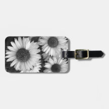 Cone Flowers - Daisy - In Black and White Luggage Tags