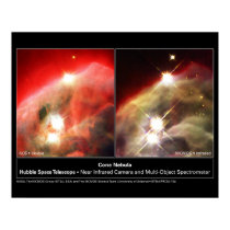 Cone Nebula NGC 2264 Hubble Visible vs. Infrared posters by Space_Exploration Cone Nebula NGC 2264 Hubble Visible vs. Infrared posters