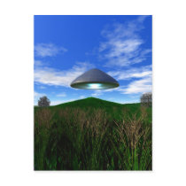 Cone Shaped UFO Postcard