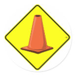 CONE ZONE 1y Round Sticker