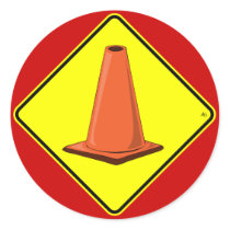 CONE ZONE 1y Round Stickers