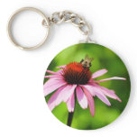 Coneflower and Bee Keychain
