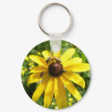 Coneflower & Bee Weevil Beetle Keychain by CarolsCamera Coneflower & Bee Weevil Beetle Keychain