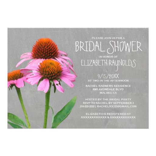 Coneflower Bridal Shower Invitations