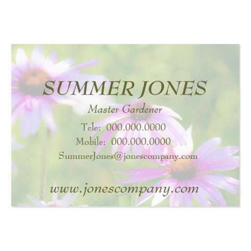 Coneflowers Beautiful Floral Business Card (back side)