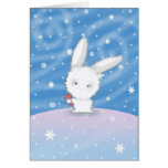 Conejito de la nieve de la tarjeta del conejito de